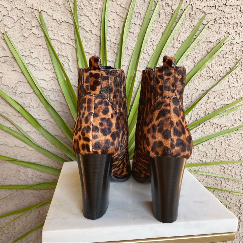 MARC FISHER NWOT Leopard Calf Hair Ankle Boots - Picture 2 of 15